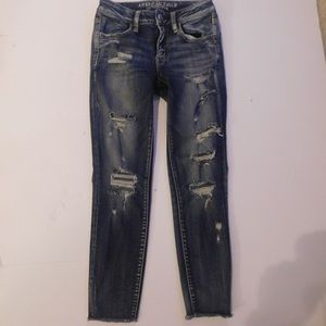 礪AMERICAN EAGLE DISTRESSED SKINNY JEANS礪